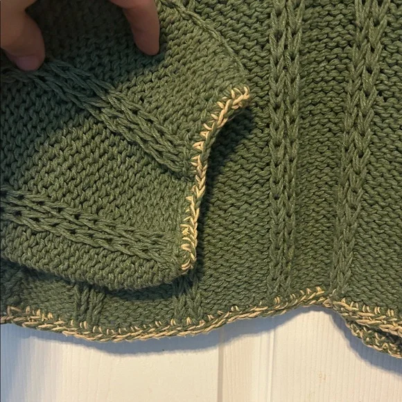 Rico Green Cowl Neck Women's Sweater. 100%cotton handmaid in Thailand. - Picture 5 of 5